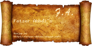 Fetzer Abbás névjegykártya